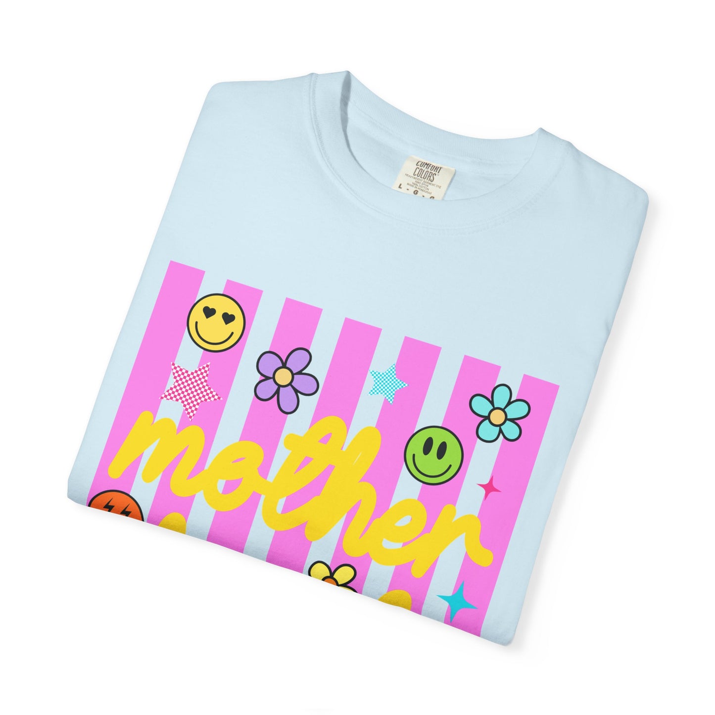 Motherhood T-Shirt — Retro Smiley Flowers Graphic Tee